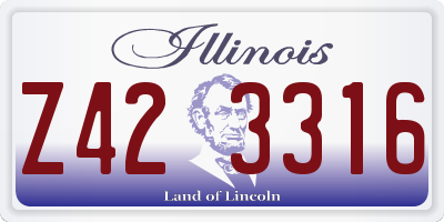IL license plate Z423316