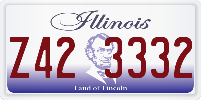 IL license plate Z423332