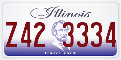 IL license plate Z423334