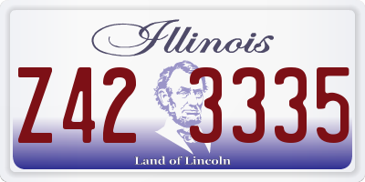 IL license plate Z423335