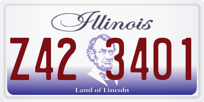 IL license plate Z423401