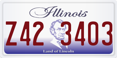 IL license plate Z423403