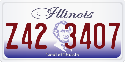 IL license plate Z423407