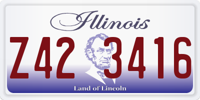 IL license plate Z423416