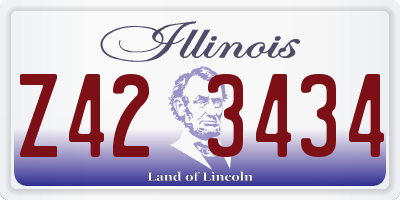 IL license plate Z423434