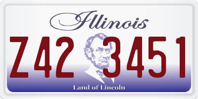 IL license plate Z423451