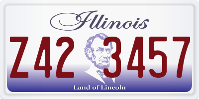 IL license plate Z423457