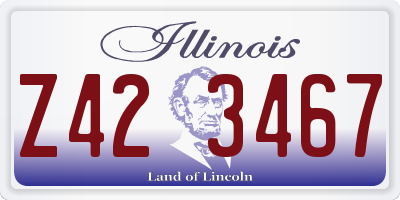 IL license plate Z423467
