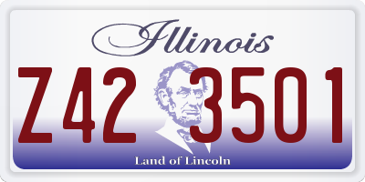 IL license plate Z423501
