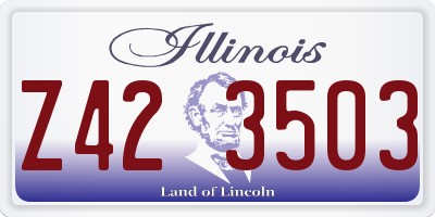 IL license plate Z423503