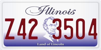 IL license plate Z423504
