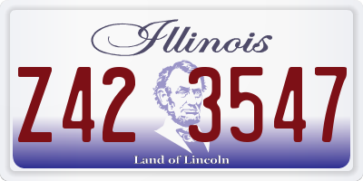 IL license plate Z423547