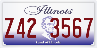 IL license plate Z423567