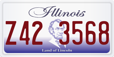 IL license plate Z423568