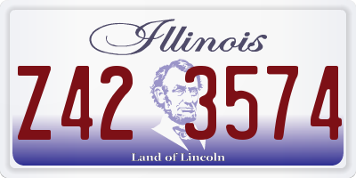 IL license plate Z423574
