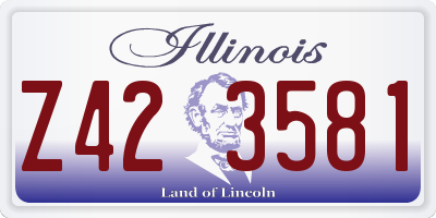 IL license plate Z423581