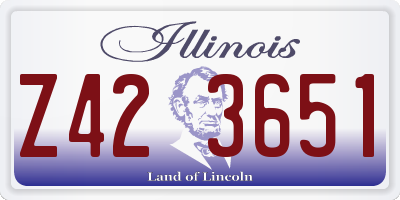 IL license plate Z423651