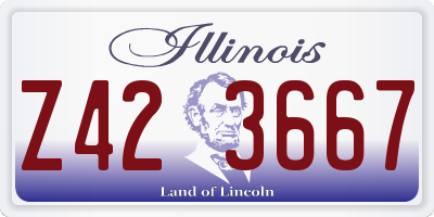 IL license plate Z423667