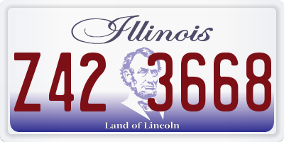 IL license plate Z423668