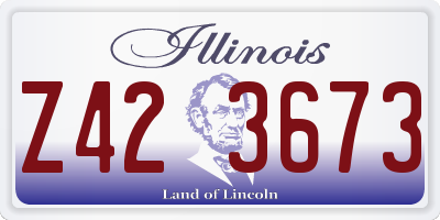 IL license plate Z423673