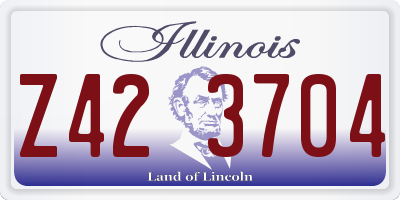 IL license plate Z423704