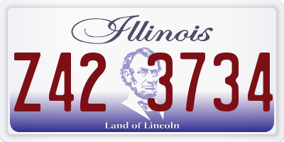 IL license plate Z423734