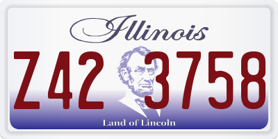 IL license plate Z423758