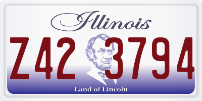 IL license plate Z423794