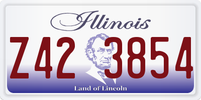IL license plate Z423854