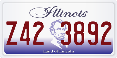 IL license plate Z423892