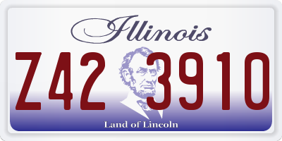 IL license plate Z423910