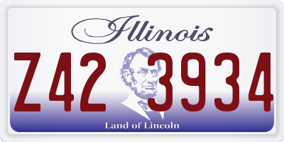 IL license plate Z423934