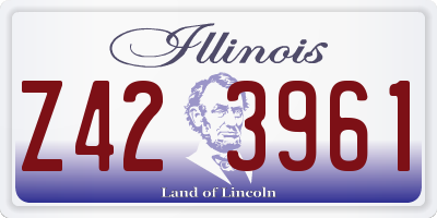 IL license plate Z423961