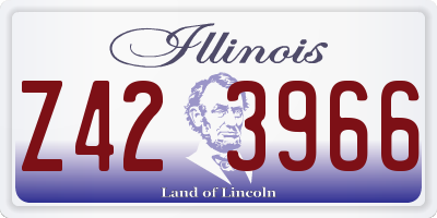 IL license plate Z423966