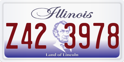 IL license plate Z423978