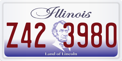IL license plate Z423980