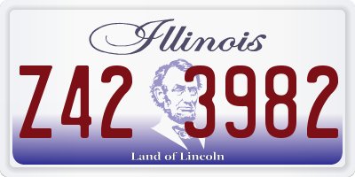 IL license plate Z423982