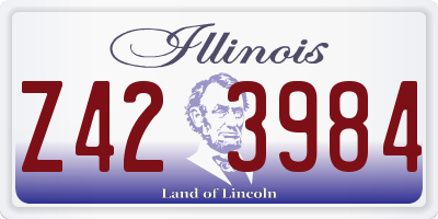 IL license plate Z423984