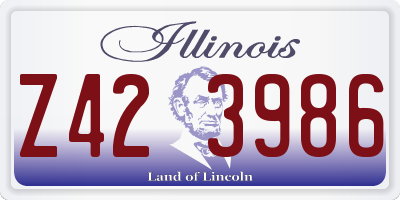 IL license plate Z423986