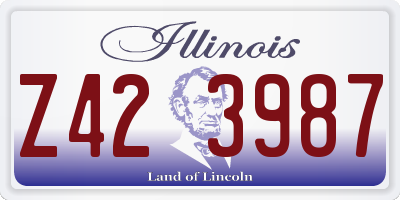 IL license plate Z423987