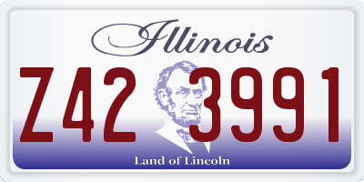 IL license plate Z423991