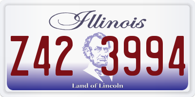 IL license plate Z423994
