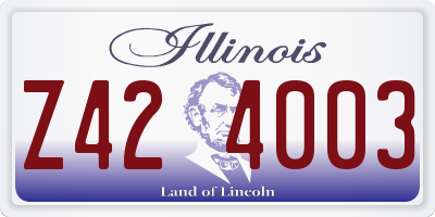 IL license plate Z424003