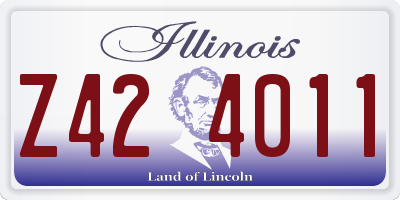 IL license plate Z424011