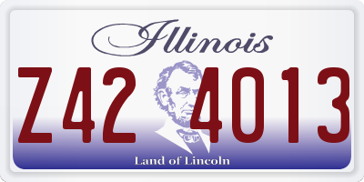 IL license plate Z424013