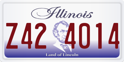 IL license plate Z424014