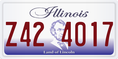 IL license plate Z424017
