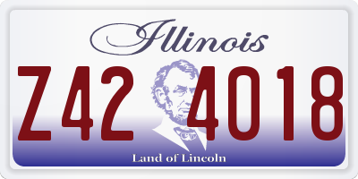 IL license plate Z424018
