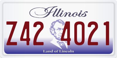 IL license plate Z424021