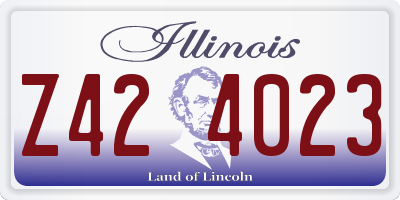 IL license plate Z424023